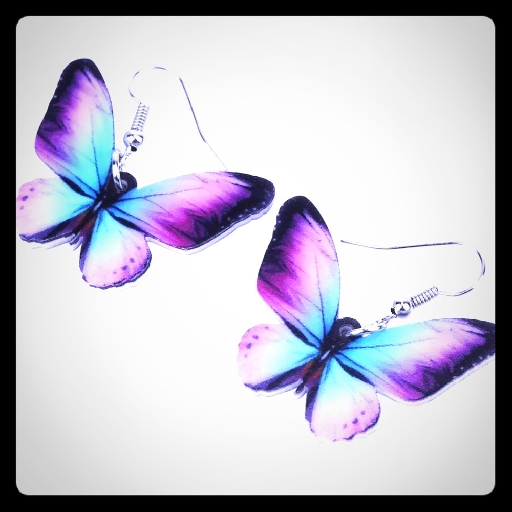 2 SETS Butterfly Acrylic Earrings
